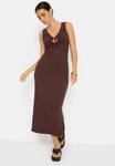 Maxikleid LSCN BY LASCANA, Damen, Gr. 44, N-Gr, braun (dunkelbraun), Rippware,