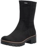 Stiefelette RIEKER, Damen, Gr. 36, schwarz, Textil, aufgeraut, Basic, Schuhe