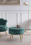 SalesFever Polsterhocker "Calm Gepolsterter Hocker mit Charme" mit hohem Sitzkissen