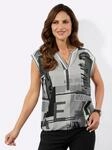 Blusentop INSPIRATIONEN, Damen, Gr. 36, schwarz, ecru, bedruckt, 100% Viskose,