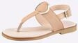Zehentrenner HEINE, Damen, Gr. 36, sand, Glattleder, Leder, Rindsleder, Schuhe