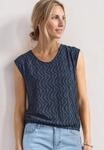 Shirttop STREET ONE, Damen, Gr. 36, blau (ashen blau), Stoff, 95% Viskose, 5%