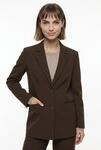 Longblazer PIECES "PCBOSELLA LS LOOSE BLAZER NOOS BC", Damen, Gr. M, braun (hot