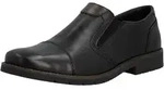 Slipper RIEKER, Herren, Gr. 42, schwarz, Glattleder, festlich, Schuhe Slipper,