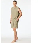 Shorty SCHIESSER "Modern Nightwear", Herren, Gr. 54, 713, gr&uuml;n, Single Jersey,