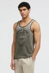 Tanktop CAMP DAVID, Herren, Gr. 4XL, grau (gr&uuml;n olive), Single Jersey, Material: