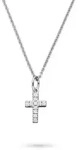 Kette mit Anh&auml;nger S.OLIVER "Kreuz-Optik", silberfarben, kristallwei&szlig;, Halsketten,