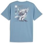 Laufshirt PUMA "M RUN NITRO GRAPHIC TEE", Herren, Gr. S, zen blau, Web, Obermaterial: