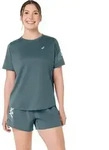 Laufshirt ASICS "ICON SS TOP", Damen, Gr. S, blau (foggy teal), Obermaterial: 100%