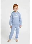 Trainingsanzug PUMA "ESS NO1 LOGO SWEAT SUIT FL PS", Jungen, Gr. 122, blau (chambray
