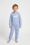 Trainingsanzug PUMA "ESS NO1 LOGO SWEAT SUIT FL PS", Jungen, Gr. 122, blau (chambray