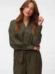 Langarmbluse VERO MODA "VMMELANEY QUEENY LS SHIRT WVN NOOS", Damen, Gr. M, gr&uuml;n