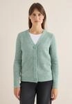 Cardigan CECIL, Damen, Gr. XL (44), gr&uuml;n (jewel gr&uuml;n melange), Web, 58% Baumwolle,