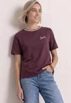 T-Shirt STREET ONE, Damen, Gr. 34, rustic rouge, Stoff, 48% Polyester, 48% Viskose,