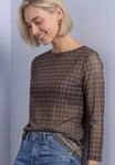 STREET ONE 3/4-Arm-Shirt aus Mesh mit Print / Kariert