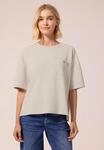 T-Shirt STREET ONE STUDIO, Damen, Gr. 34, beige (creamed sand), Stoff, 46% Modal, 46%