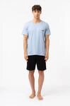 Schlafanzug FILA "MAN JERSEY PYJAMAS", Herren, Gr. S, blau (blau storm, schwarz),