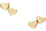 Paar Ohrstecker FOSSIL "Schmuck Geschenk Metall SUTTON Herzen", gold (gelbgoldfarben,