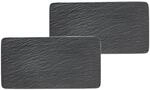 Villeroy & Boch Servierplatte "Servierplatten Manufacture Rock 2er Set schwarz"
