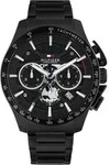 Chronograph TOMMY HILFIGER "BANK", schwarz, Armbanduhren, Herren, Chronograph,