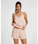 Pyjama HUNKEM&Ouml;LLER "Pyjama Short", Damen, Gr. S, rosa, 45% Viskose, 45% Baumwolle,