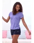 Shorty, Damen, Gr. 36/38, lila (lila, meliert), Single Jersey, Obermaterial: 90%