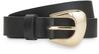 Lederg&uuml;rtel HUGO "Prisci Sz25", Damen, Gr. 80, schwarz 001, Leder, unifarben,
