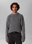 Calvin Klein Jeans Strickpullover Rippstrick, Regular Fit, Logo-Stickerei