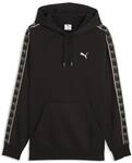 Kapuzensweatshirt PUMA "ESS ELEVATED TAPE RELAXED HOODIE FL", Herren, Gr. S, schwarz