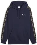 Hoodie PUMA "Essentials Elevated Tape Relaxed Hoodie Herren", Herren, Gr. S, blau