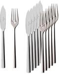 Villeroy & Boch Fischbesteck "Fischbesteck Piemont 6er Set silber" Sp&uuml;lmaschinenfest