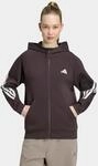 Kapuzensweatjacke ADIDAS SPORTSWEAR "W STA 3S FZ HD", Damen, Gr. S, aurora coffee,