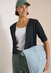Cardigan CECIL, Damen, Gr. XXL (46), schwarz (palm breeze gr&uuml;n), Web, 95% Baumwolle,