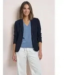 Kurzblazer STREET ONE, Damen, Gr. 36, schwarz (schwarzest blau), Stoff, 70%