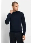 Strickpullover OLYMP "OLYMP Casual Strick, Pullover", Herren, Gr. XXL, marine, 50%