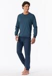 Schlafanzug SCHIESSER "Comfort Essentials", Damen, Gr. 48, 860, blau, Single Jersey,