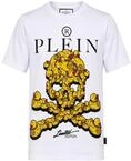 T-Shirt PHILIPP PLEIN "Skull", Herren, Gr. M, wei&szlig; (01, wei&szlig;), 100% Cotton, Shirts