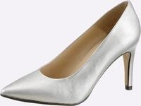 Pumps HEINE, Damen, Gr. 35, silberfarben, Glattleder, Leder, Schuhe Pumps