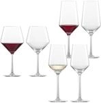 Zwiesel Glas Gl&auml;ser-Set "Rot- und Wei&szlig;weingl&auml;ser Pure 6er Set transparent"