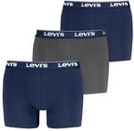 Boxershorts LEVI'S "LEVIS MEN REPEAT LOGO BOXER BRIEF 3P", Herren, Gr. L, blau (blau,