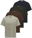 T-Shirt ONLY & SONS "ONSFRED RLX SS TEE 4-PACK", Herren, Gr. S, bunt (silber lining