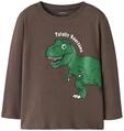 Langarmshirt NAME IT "NMMNEDIN LS NREG TOP BOX PB", Jungen, Gr. 98, braun...