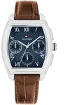 Multifunktionsuhr TOMMY HILFIGER "TH-OXFORD", braun, silberfarben, Armbanduhren,