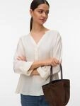 Vero Moda Blusenshirt "VMKAJA LS V-NECK FOLD-UP TOP WVN" mit Raglan-&Auml;rmeln