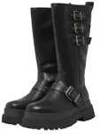 Stiefel BUFFALO "Buffalo PLUTO MB RIV - VEGAN NAPPA", Damen, Gr. 42, schwarz,