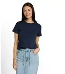 T-Shirt TOM TAILOR "Regular", Damen, Gr. XXL, real navy blau, Single Jersey,