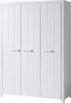 Vipack Kleiderschrank "Erik, Kleiderschrank 3-trg. mit viel Stauraum, MDF wei&szlig;