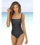 Badeanzug LASCANA, Damen, Gr. 44, Cup C, schwarz, Polyamid, unifarben,...
