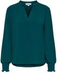 ONLY Blusenshirt "ONLMETTE V-NECK LS SMOCK TOP NOOS WVN" Kunstfaser, regular fit