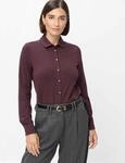 Hemdbluse BRAX "Style CELINA L", Damen, Gr. 34, braun (dunkellila), 47% Baumwolle,
